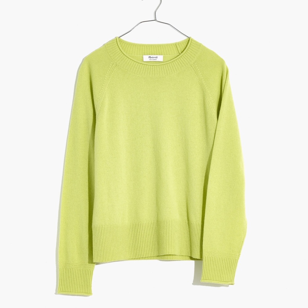 Women's Madewell Cashmere Roll-Trim Pullover Sweater size small